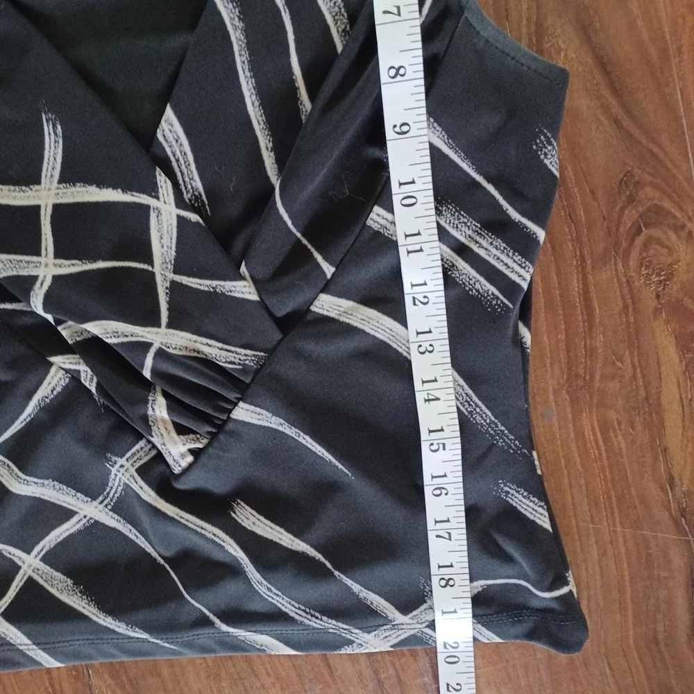Cache Vintage 2 Piece Maxi Skirt Set Black White Abstract Brushstroke Size 8